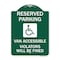 Signmission Reserved Parking Van Accessible Violators Will Be Fined With Graphic, Green & White, GW-1824-23000 A-DES-GW-1824-23000 - alternate 1